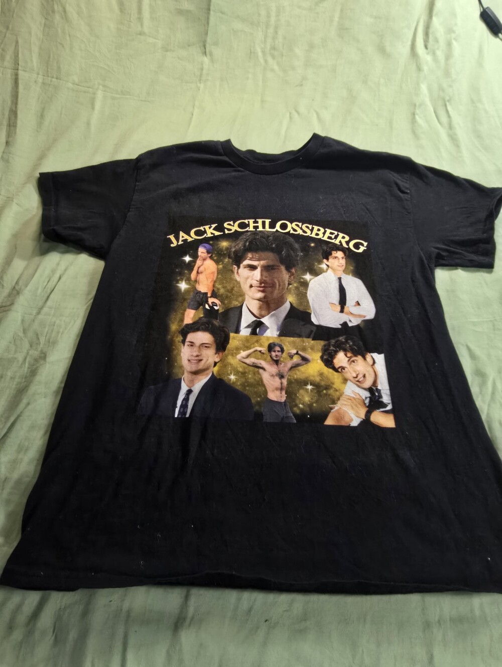 Jack Schlossberg Graphic Black Tee Shirt Size Large